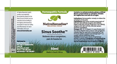 Bottle Label (Sinus Soothe)